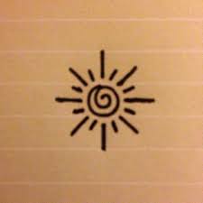 I found a design and a tat. This Is A Small Simple Design Of A Sun Perhaps For An Inner Sun Tattoo Small Sun Tattoo Designs Henna Tattoo Designs Simple