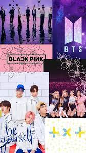 bts and blackpink purple and pink