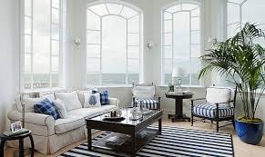 Blue And White Interiors Living Rooms