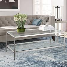Homcom 0.78 inch thick glass waterfall coffee table rectangle acrylic. Home 2 Tier Modern Rectangle Glass Coffee Table Overstock 31938823