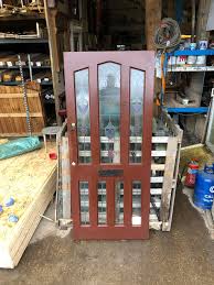 hardwood stained glass front door a