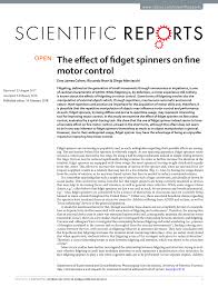 pdf the effect of fidget spinners on fine motor control