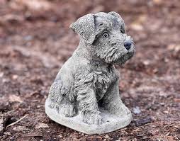 Realistic Schnauzer Statue Concrete