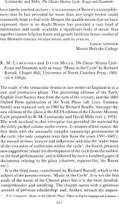 r m lumiansky and david mills the chester mystery cycle essays abstract