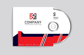 cd disc label design template realistic