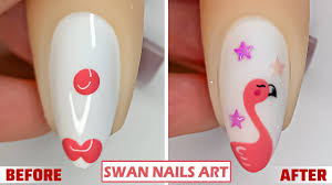 easy swan design nails art tutorial for
