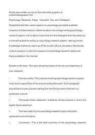 007 Psychology Research Paper Writing Services College