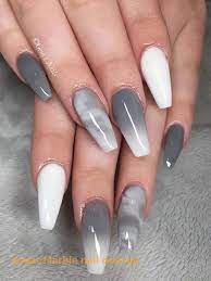 Simple marbleized nails are easy to diy, just look for some tutorials on the internet. 25 Marble Nail Design With Water Nail Polish 125 Marble Nail Design With Water Nail Polish 1 N Grey Acrylic Nails White Acrylic Nails Best Acrylic Nails