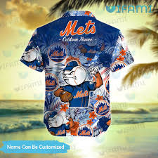 personalized mets hawaiian shirt mascot