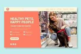 Let us pamper your pet with our grooming and bathing services. Free Vector Veterinary Web Template