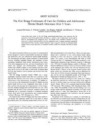 Pdf The Fort Bragg Continuum Of Care For Children And