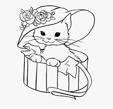 Serval cats are domesticated in some households, but they are still wild animals. Baby Cat Coloring Page Printable Baby Cat Coloring Cat Wearing Hat Drawing Hd Png Download Transparent Png Image Pngitem