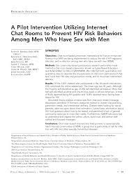 A Pilot Intervention Utilizing Internet Chat Rooms to Prevent HIV Risk  Behaviors among Men Who Have Sex with Men