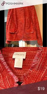 Chico Orange Blazer Size 3 Xl 16 An Orange Tweed Blazer In