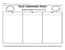 Cloud Observation Sheet By Supporting Lit Teachers Pay