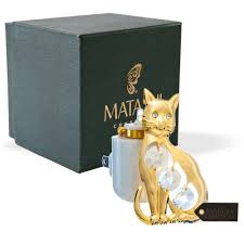 Matashicrystal 24k Gold Plated Crystal Studded Kitty Cat Led Night Light Wayfair
