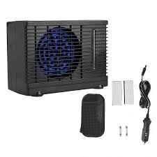 The unit is a hybrid of a swamp cooler and ac, add ice for air conditioning or water for swamp feature. Car Travel Camper 12v Cooling Cooler Fan Water Ice Evaporative Air Conditioner Central Air Conditioners Air Conditioners Heaters