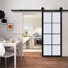 Frosted Glass Sliding Barn Door With
