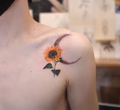 70 and creative sunflower tattoo