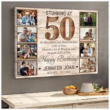 personalized 50th birthday canvas print