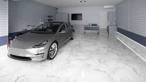 installing white metallic epoxy floor