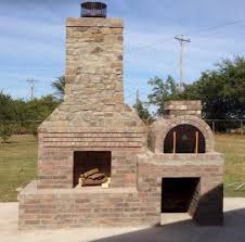 Outdoor Fireplace Pizza Oven Backyard
