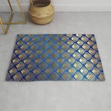 gatsby blue gold metallic rug by sans
