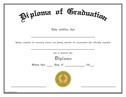 Free High School Diploma Template Printable Certificates Graduation