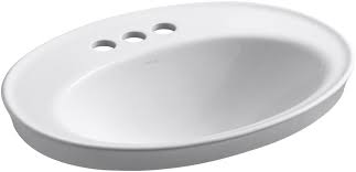 oval bathroom sink with overflow drain