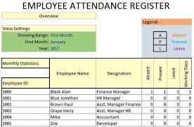 employee attendance using excel sheet