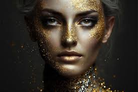gold glitter people cosmetic makeup
