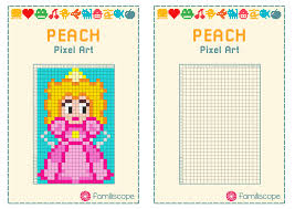 Télécharger le fichier pdf à imprimer. Pixel Art Peach La Copine De Mario