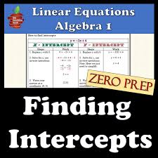 Intercepts Linear Equations Algebra