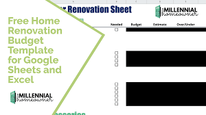 free home renovation budget template