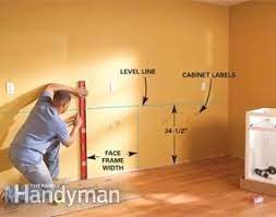 The horizontal line on the wall is your main guide. Installing Kitchen Cabinets Installing Kitchen Cabinets Kitchen Base Cabinets New Kitchen Cabinets