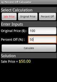 Sale Discount Price Shopping Calculator Percent Off Saving
