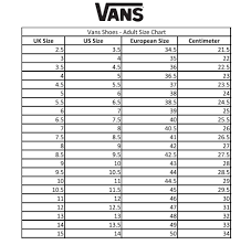 Size Chart Vans Slip On Og Www Bedowntowndaytona Com