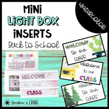 Mini Light Box Back To School Inserts Freebie By Sunshine And Chalk