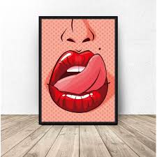 pop art poster lips size a4 210mm x