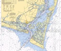 North Carolina Oak Island Nautical Chart Decor