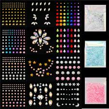 12 sheets face jewels adhesive