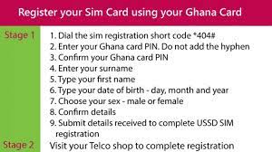register your sim card using ghana card