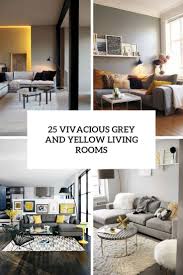 grey and yellow living rooms