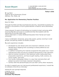 Elementary Teacher Cover Letter Sample