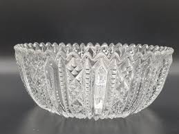a beautiful crystal glass fruit bowl