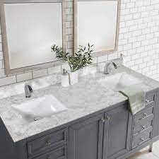 61 In Bathroom Stone Marble Double Sink
