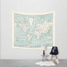 World Map Grand Canvas Wall Tapestry