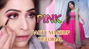 pink glittery party makeup tutorial