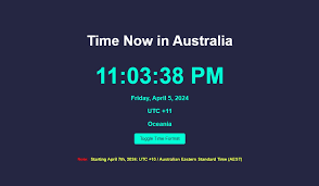 cur time in australia now