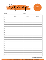 free sign up sheet template free